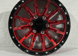R17 9J 110,1 ET0 6x139,7 CANDY RED+GLOSS BLACK LIP