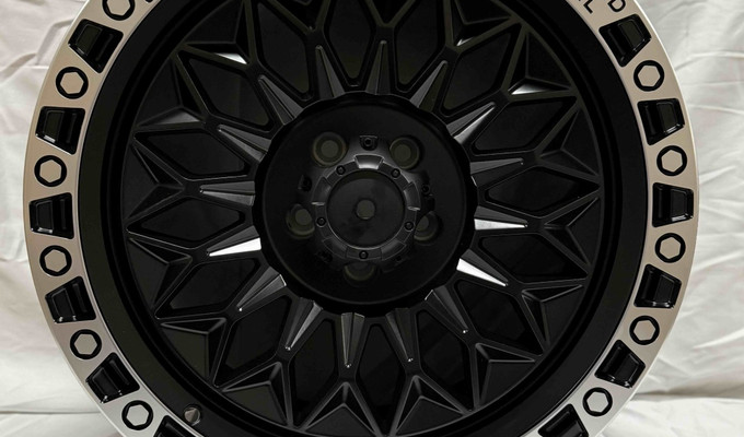  R17 9J 110 ET10 5x150 "MATT BLACK MACHINE LIP"