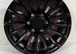  R17 9J 110,1 ET0 6x139,7 MATT BLACK+MILL(RED)